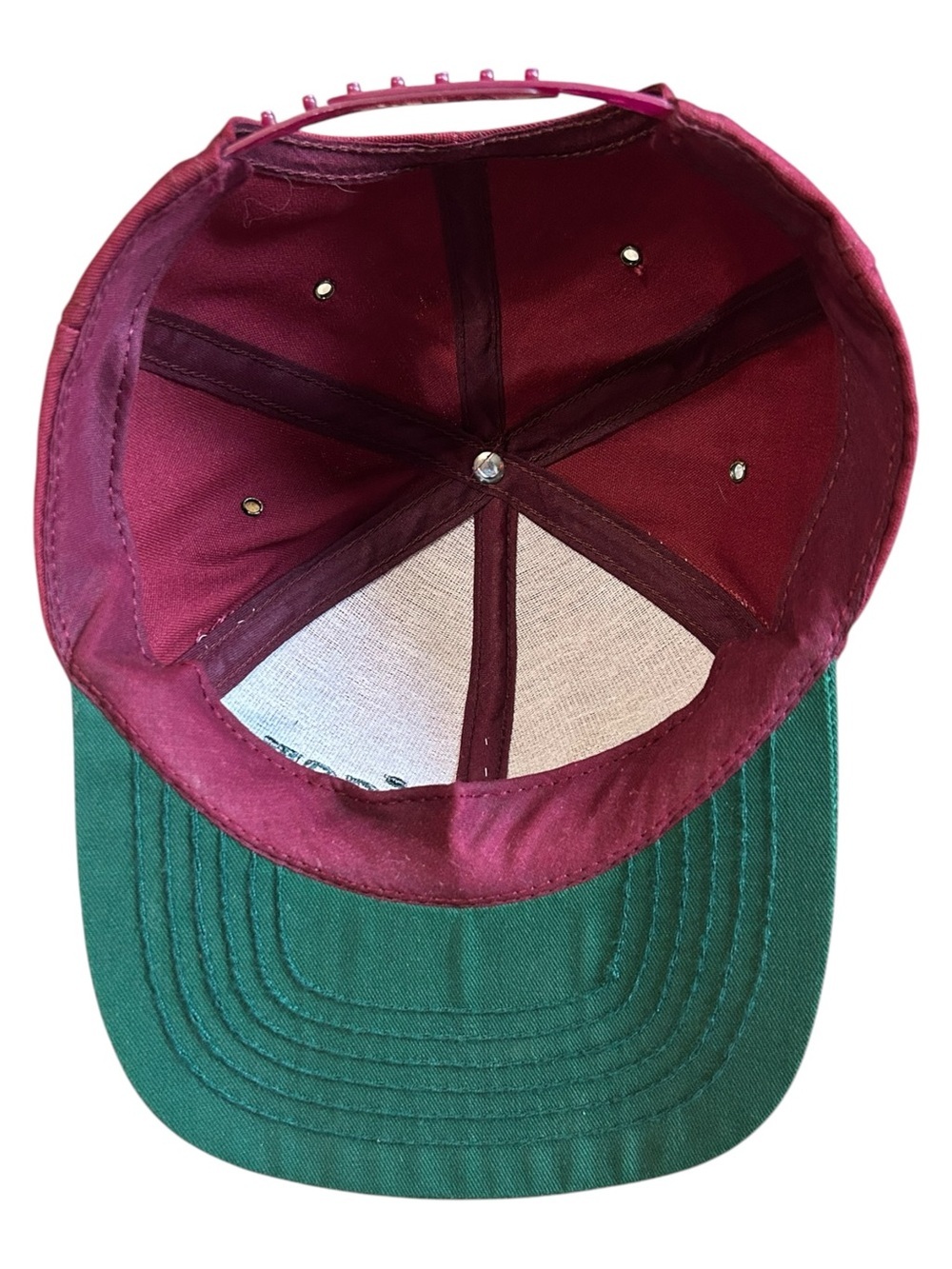 Vintage Budweiser Snapback Hat Burgundy Green Beer Promo Cap - Picture 5 of 8